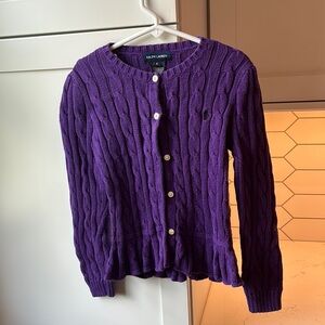 Ralph Lauren Purple Cable Knit Sweater